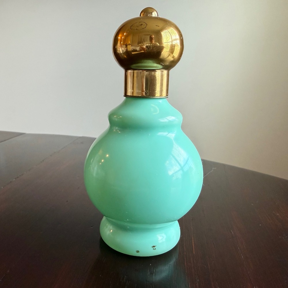 Vintage Avon Bird of Paradise EMPTY Cologne Bottle‎ Aqua Glass With Box 1970's